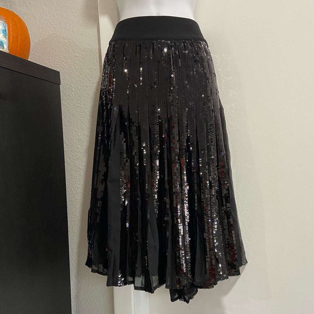NEW Pleated Sequin Skirt
